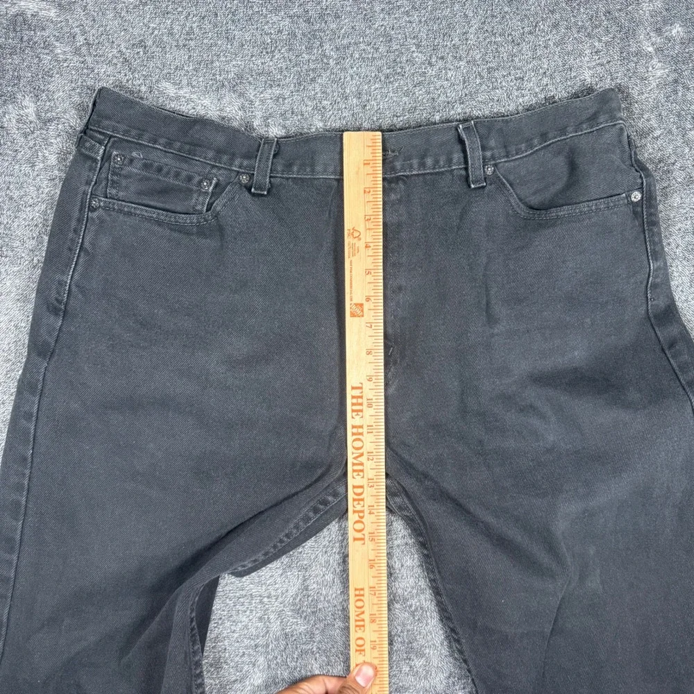 Levis 505 Regular Fit Straight Leg Black Denim Jeans Mens 42x32 100% Cotton